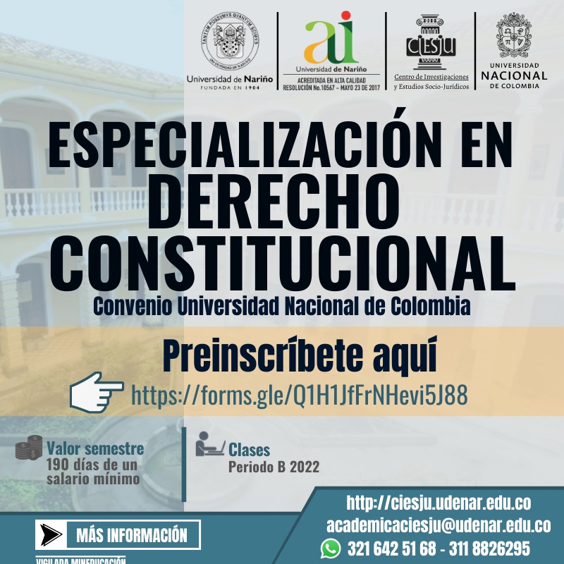 Pre-inscripciones para la Especialización en Derecho Constitucional