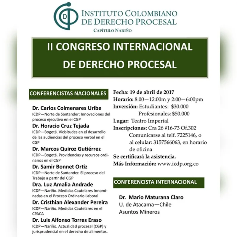 Segundo Congreso Internacional de Derecho Procesal - Centro de ...